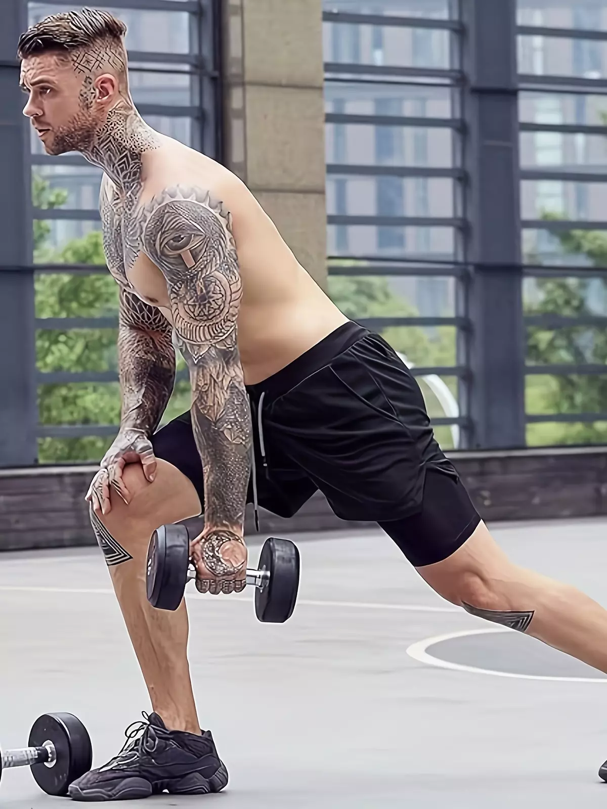 2-in-1 Double Layer Shorts With Inner Pocket, Men's Fashion Stretch Sports Shorts For Summer Gym Workout Training-White