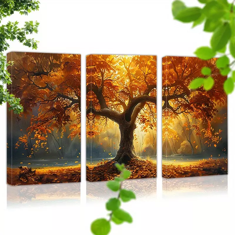 With Frame 60cmx90cmx3pcs (24inchx36inchx3pcs) Canvas Wall Art Ready To Hang Colorful Wildflower Beauty Wall Decor Canvas For Living Room Home Decoration
