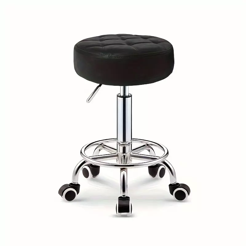 Hairdressing Stool, Rotating Bar Stool, Comfortable, Suitable For Beauty, Hairdressing, Tattoos, Dentistry-Beige