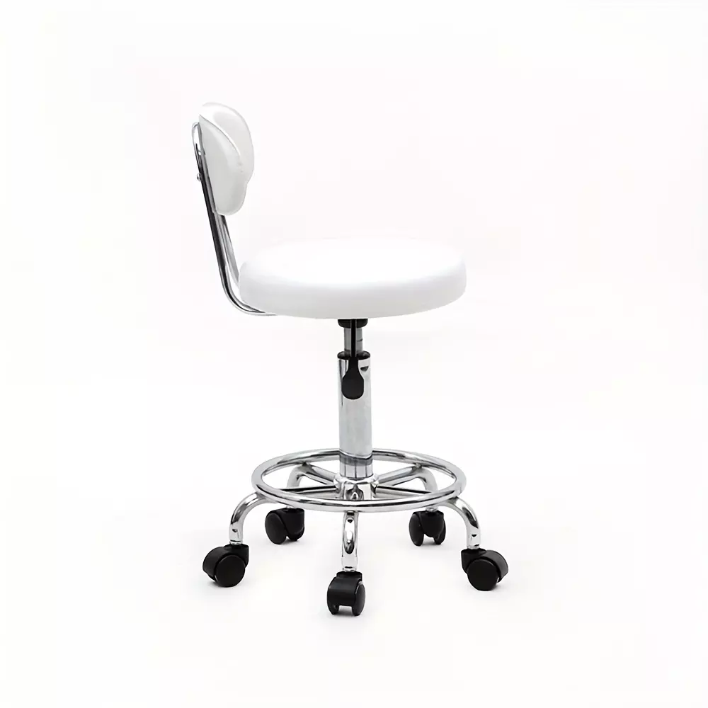 Round Shape Adjustable Salon Stool with Back and Line