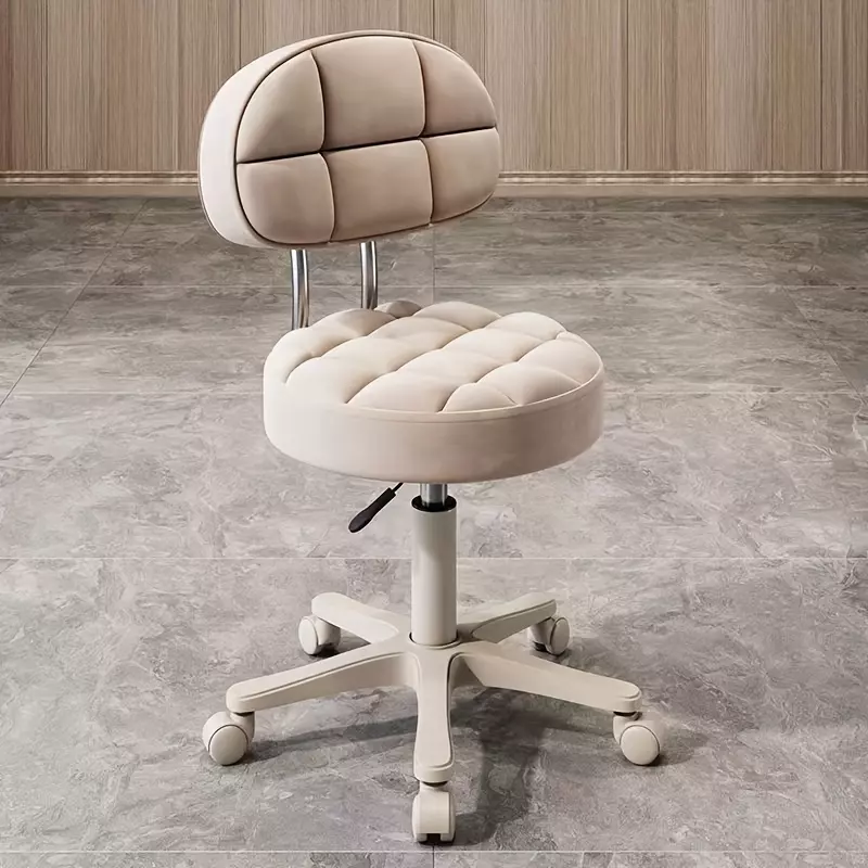 Beauty Stool Rotating Lifting Stool Round Stool Salon Sap Barber Hairdressing Chair-Beige