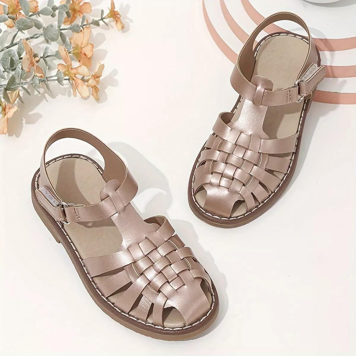 Girls' Chic Comfort Sandals-Breathable, Lightweight Design-Perfect for Spring & Summer Fun-Beige