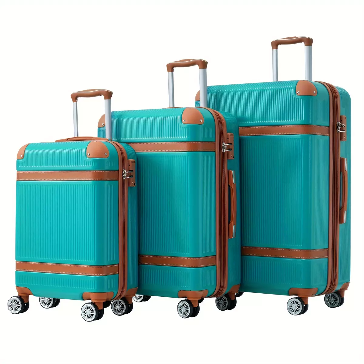 CM310367 Hardshell Luggage Sets 3 Piece double spinner 8 wheels Suitcase with TSA Lock Lightweight 20''24''28''
