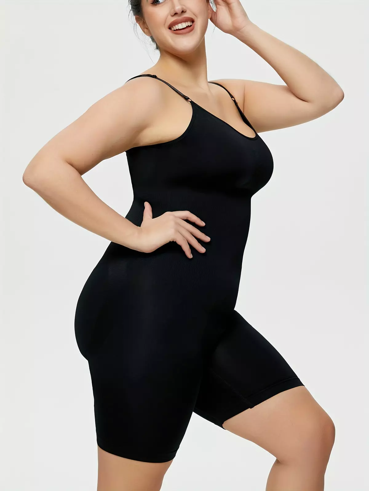 Solid Color Bodycon Spaghetti Strap Romper Jumpsuit, Sexy Backless Workout Romper Jumpsuit, Women's Clothing-Black