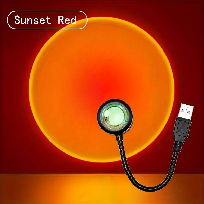 2pc FouBeak Sunset light sunset light purple blue light, projector sunset light LED projection night light 360 degree rotating romantic rainbow light USB