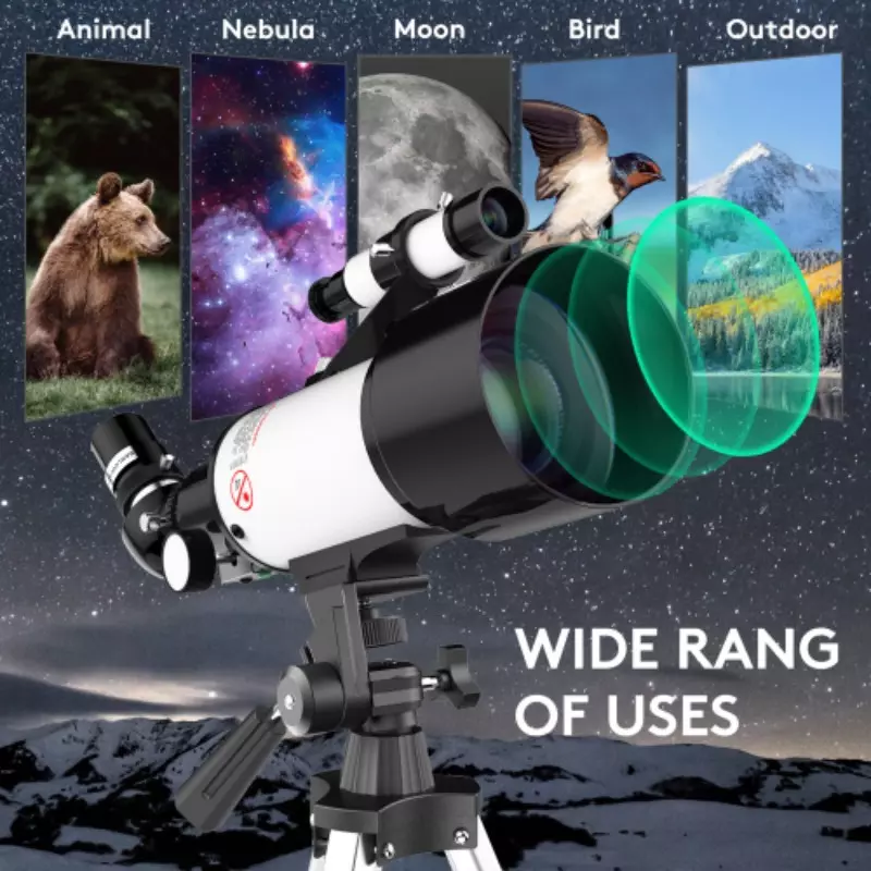 Telescope for Adults and Kids, 70mm Aperture 400mm Astronomical Telescope ((24X-180X))