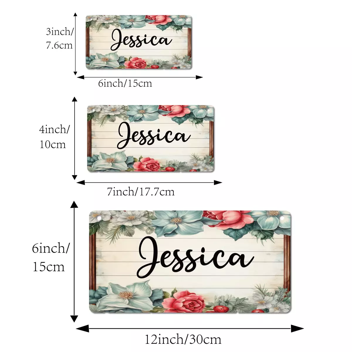 (Customized Product) 1pc Personalized Customized Name Bicycle License Plate Decoration Flower License Plate Universal
