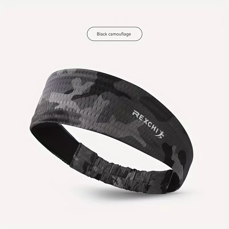 1pc Breathable Anti-perspirant Sweat Hairband For Fitness Running Basketball-Dark Night