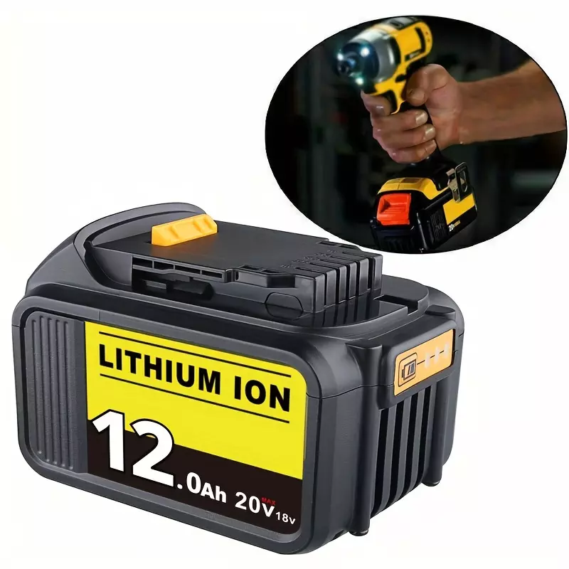 1/2pcs DCB209 DCB205 20V MAX 12000mAh Battery Replacement For Dewalt N123283 DCB206 DCB181-XJ DCB181 DCB180 DCB201-2 DCB200 DCB203 DCB204 20V DCF/DCD/DCG/DCS Series Cordless Tools With LED Indicator