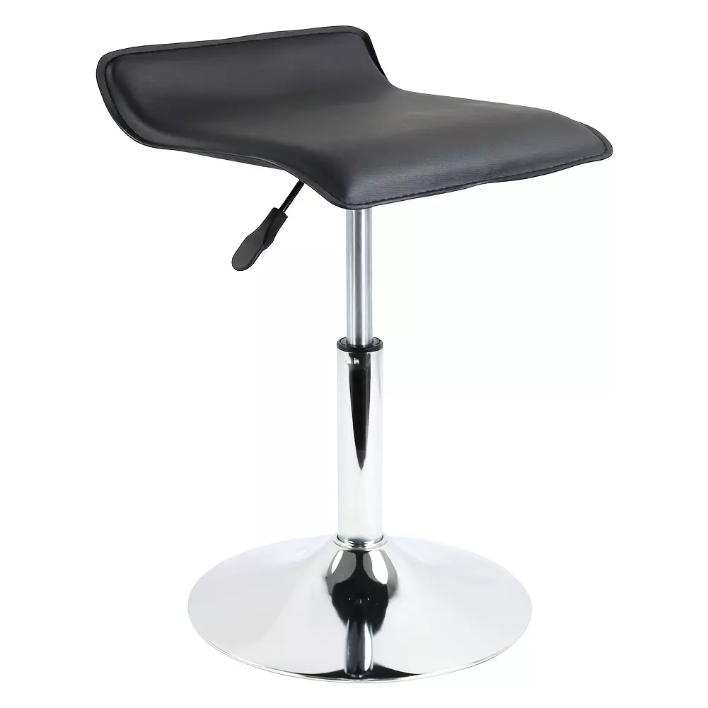 PU Leather Square Short Swivel Stool Standing Desk Stool Height Adjustable Stool Chair Office Stool No Wheels Counter Stool Shop Stool Salon Stool Guitar Chair(Black)