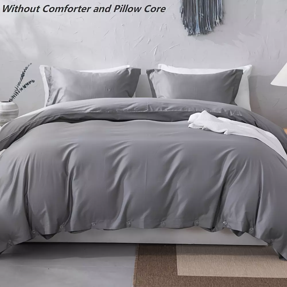 1set-Hotel Collection 400 Thread Count Cotton Sateen Duvet Cover Set,  Clear Button Closure, Hidden Corner Ties, Available in Multiple Sizes and Color Options-White