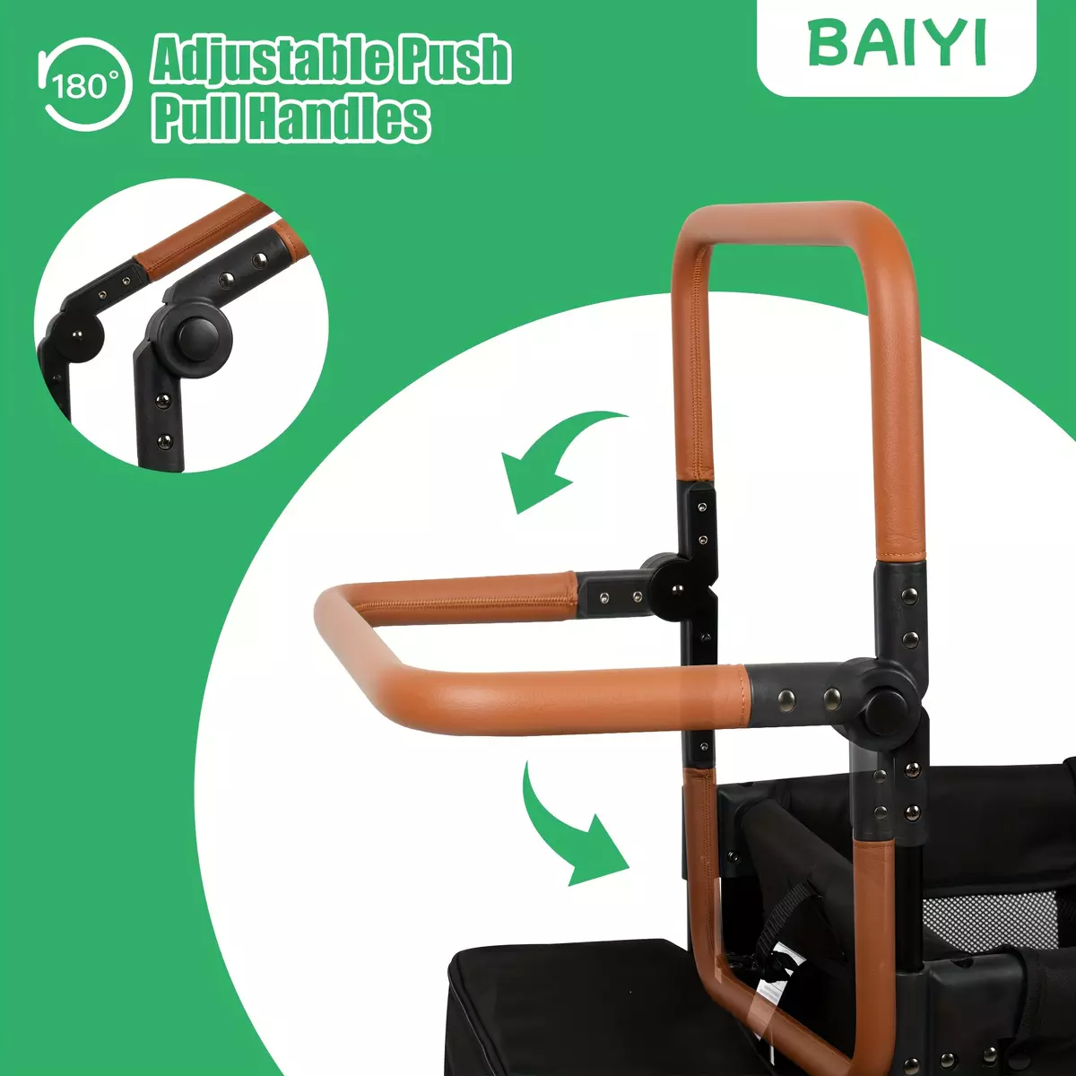Double Stroller Wagon (2 Seater) - Collapsible Wagon Stroller with Seats with Magnetic Buckle 5-Point Harnesses and Adjustable Sun Canopy