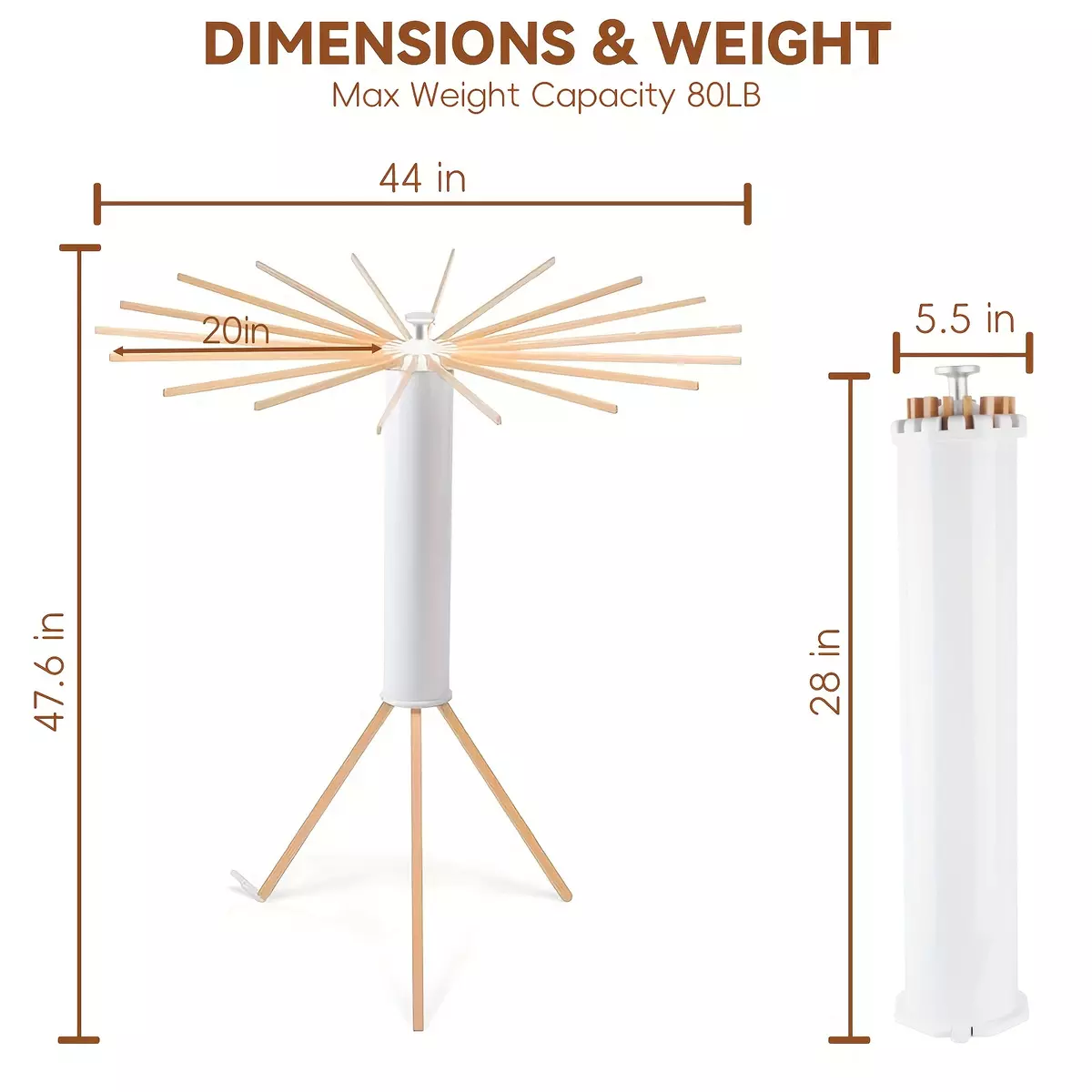 1pc Multi-Rod Clothes Drying Rack, Hanging Garment Clothes Rack, Portable Clothes Organizer For Bedroom, Living Room, Balcony, Clothing Store