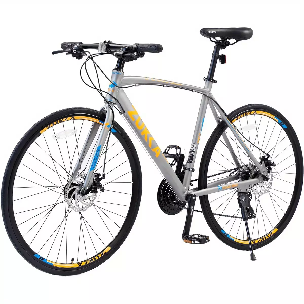 700C Road Bike City Bike For Men And Women, 24 Speed Hybrid Bicycle Disc Brake, Multiple Colors, High Carbon Steel Frame, Front Suspension, Mountain Bike, City Commuter City Bike-White