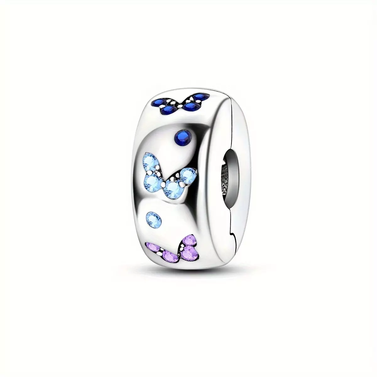 Original 925 Sterling Silver High Quality Women Fixed Clip Charms Beads Fits Original Brand Bracelet Colorful Butterflies Charms Women Party Jewelry Gifts
