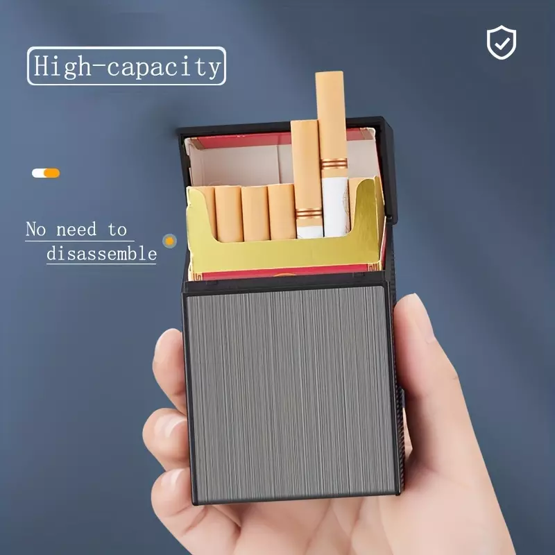 1pc, Rechargeable Lighter Cigarette Case, Wind Proof Flip Cover, Pressure Resistant, Anti Falling, Moisture-proof Creative Cigarette Lighter-Black