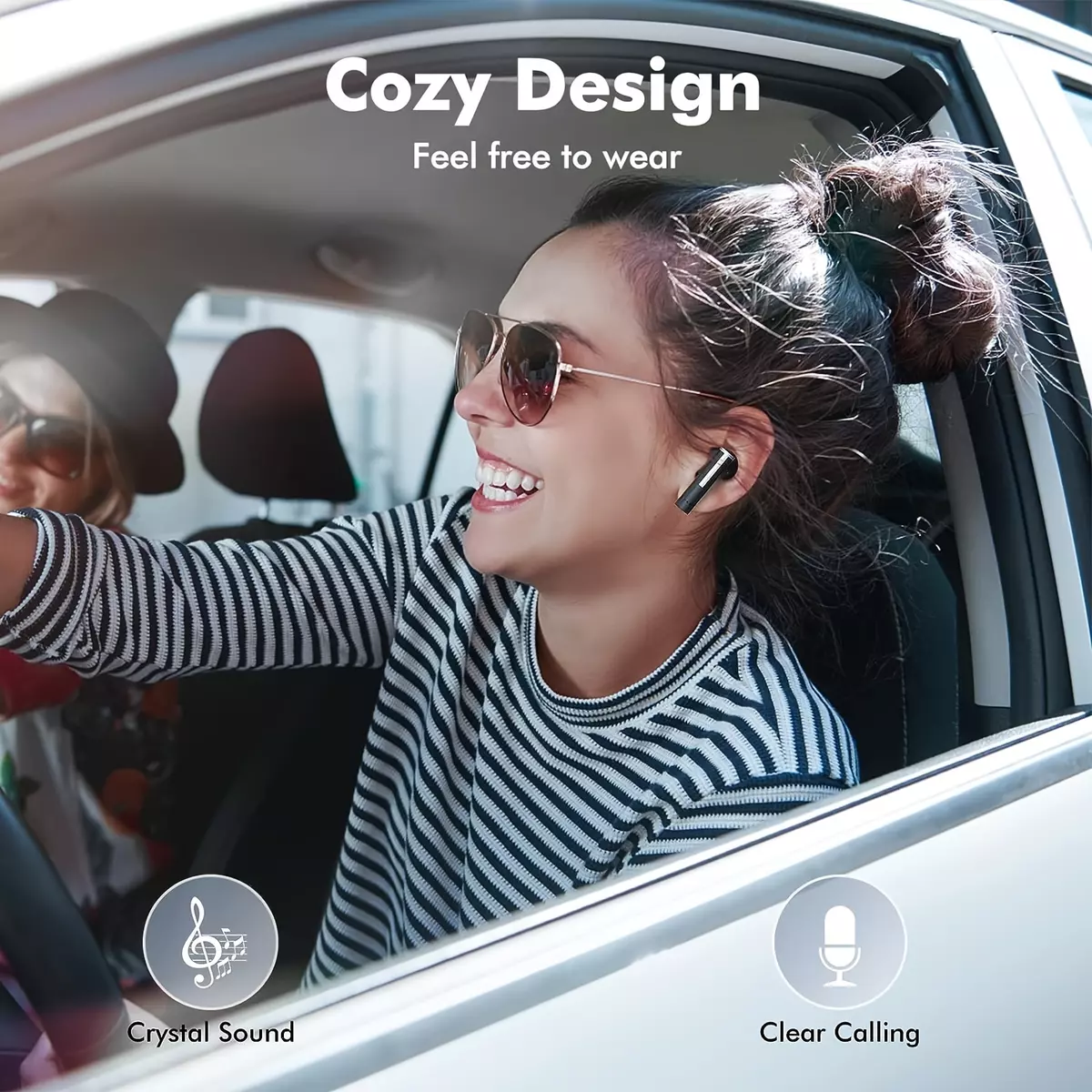 Fashionable Wireless Headphones, In-ear Headphones, HiFi Sound Quality, 50H Play Time, Built-in Noise Reduction Microphone, LED Power Display Suitable For Work/sports/driving/games