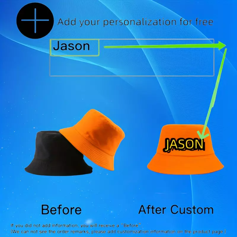 Customized Bucket Hat, For Both Men And Women, Personalized Text, Custom Photos, Blessings, And Humorous Words-Navy Blue