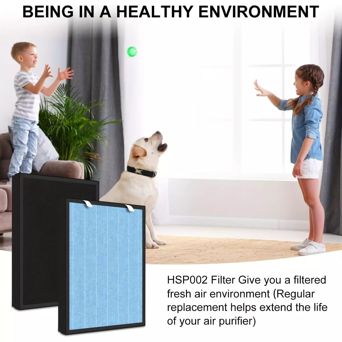 2 Packs Replacement Filter Compatible With HATHASPACE HSP002 Smart True HEPA Air Purifier 2.0, Four-level Filtration System Cleans Up To 99.97% Of Particles