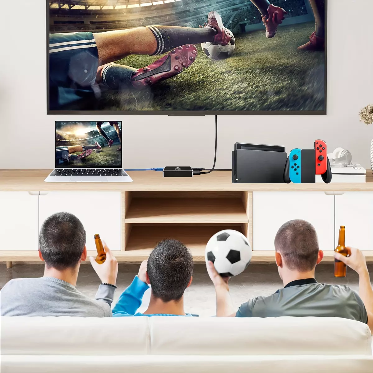 Capture Card, Audio Video Capture Card with Microphone 4K HDTV Loop-Out, 1080p 60fps Video Recorder for Gaming/Live Streaming/Video Conference, Works for Nintendo Switch/PS4/OBS/Camera/PC