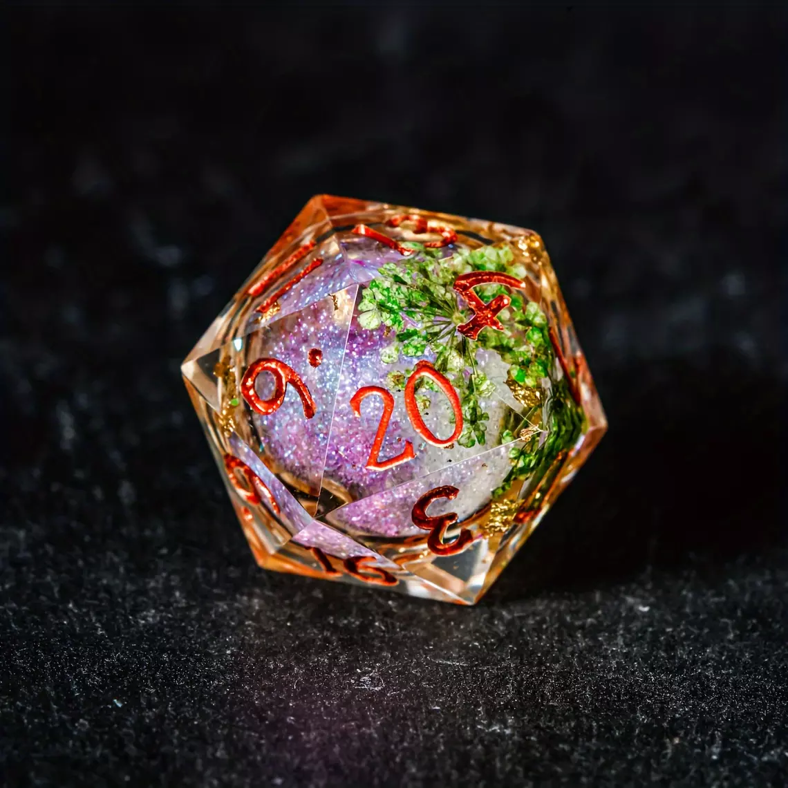 Starry Two Tone Liquid Core Quicksand Dice Blood Red Ring Dice Set of 7 Quicksand Glitter Liquid Core for Dungeons & Dragons RPG Roleplaying Game Crafting D&D Dice-Sapphire Blue