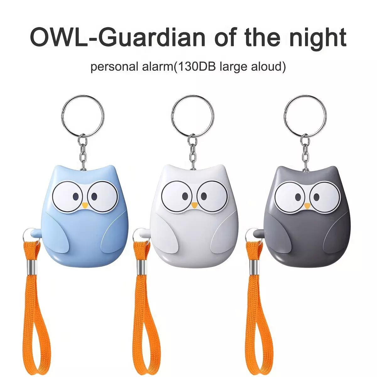 Pesonal Alarm Cute Owl Guardian Of The Night 130DB Loud Alarm With LED Light-Green