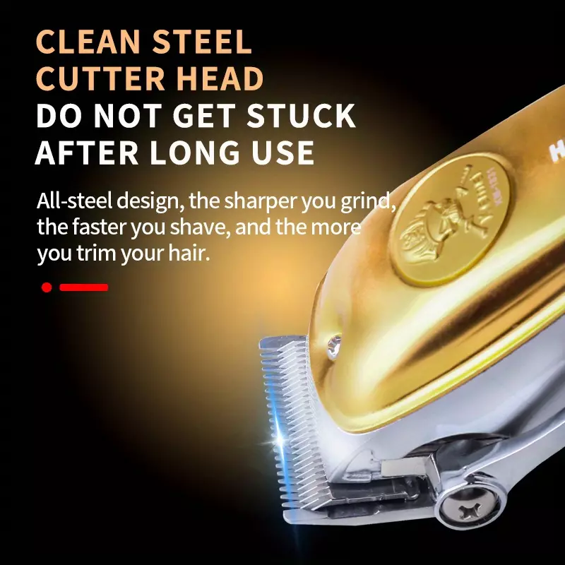 KEMEI Electric Hair Clippers Trimmer Km-1831 Golden 2000Mah Lithium Battery Professional Hair Clippers With Adjustable Cutter Head