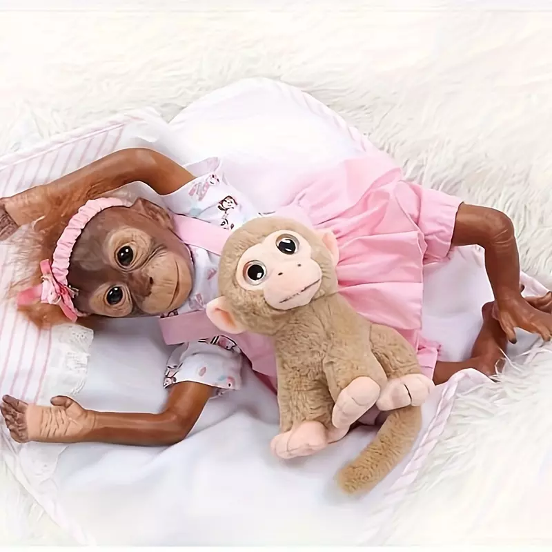 55cm 22in Reborn MONKEY Soft Silicone Vinyl Reborn Doll, Lifelike Newborn Real Reborn Babies MONKEY
