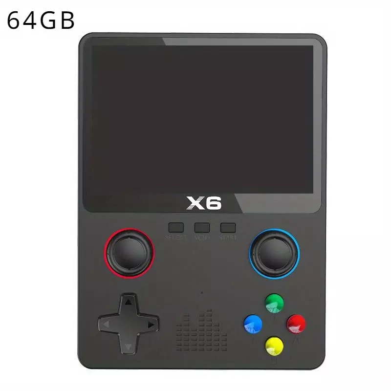 Handheld game console with built-in games, 3.5-inch screen Portable rechargeable game console-GREEN-64G