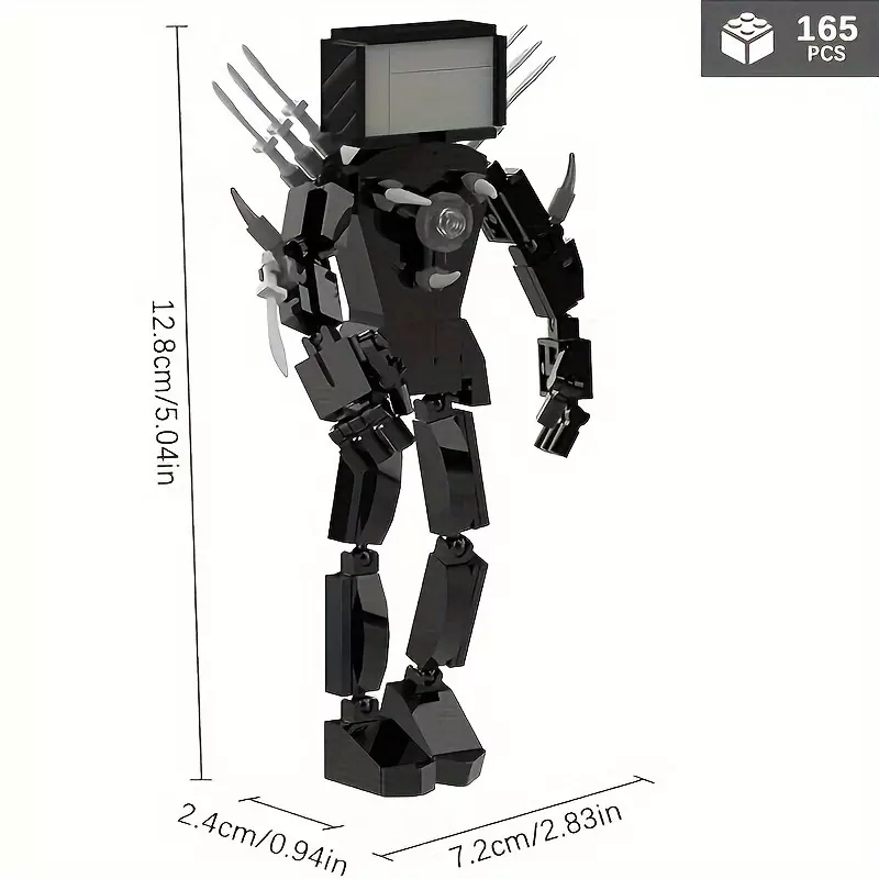 165pcs TV Man Building Block Set, Action Figure Building Model, Funny Movie Figure Toy