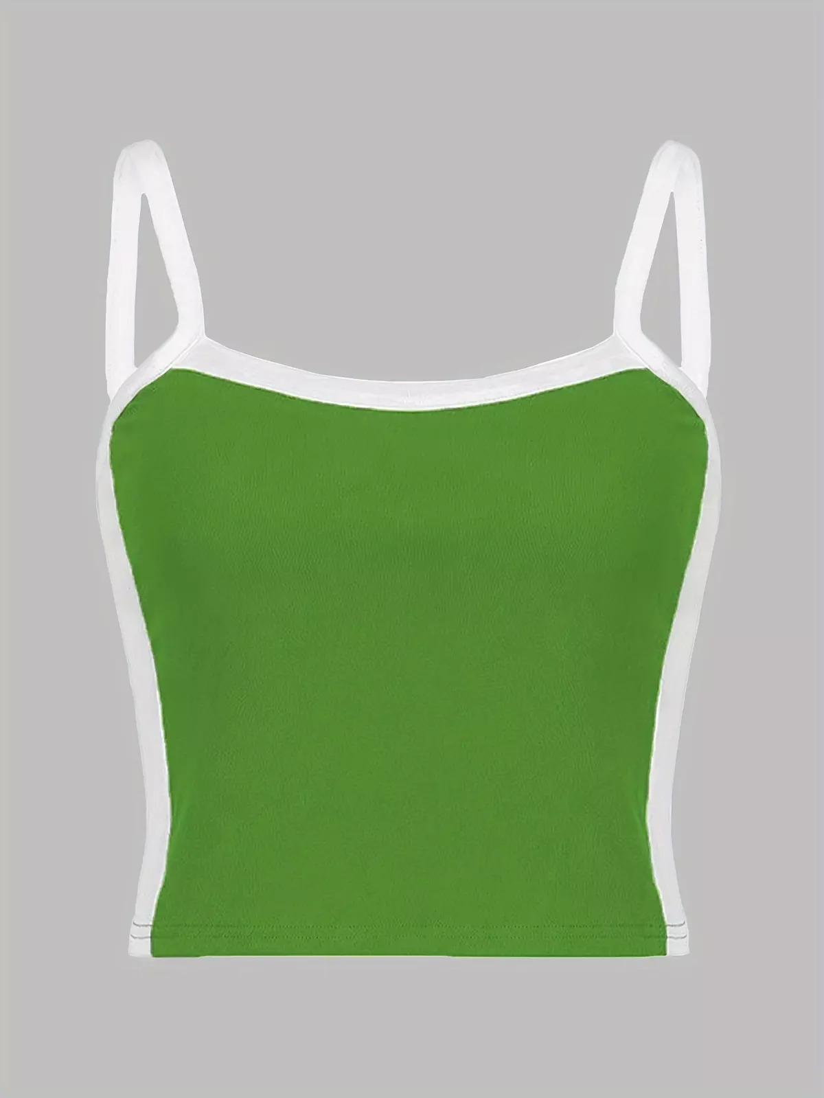 Color Block Simple Tank Top, Sexy Slim Summer Sleeveless Top, Women's Clothing-White