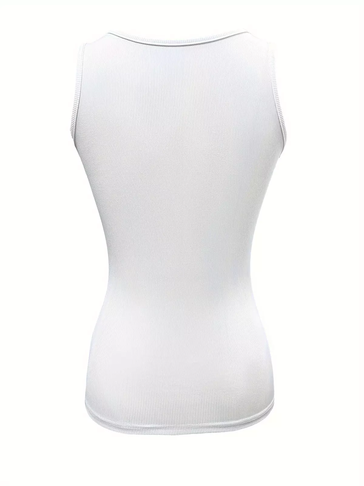 Solid Button Front Crew Neck Tank Top, Casual Sleeveless Top For Summer, Women's Clothing-Fuchsia