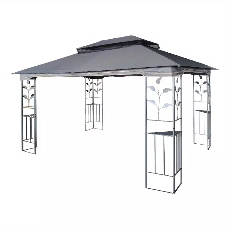 13x10 Outdoor Patio Gazebo Canopy Tent With Ventilated Double Roof And Mosquito Net(Detachable Mesh Screen On All Sides)