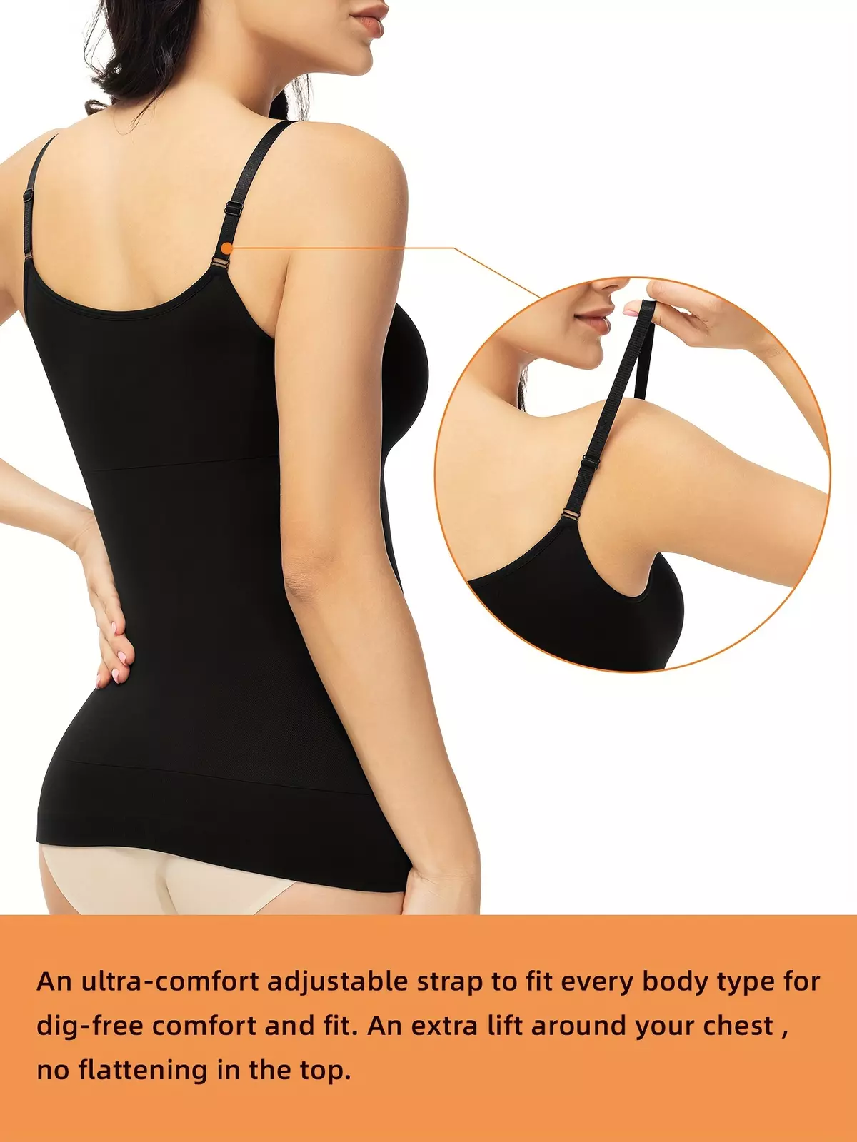 ATTLADY Women's Shapewear Cami Tummy Control Compression Tank Tops Shaping Compression Camisole-Light Beige