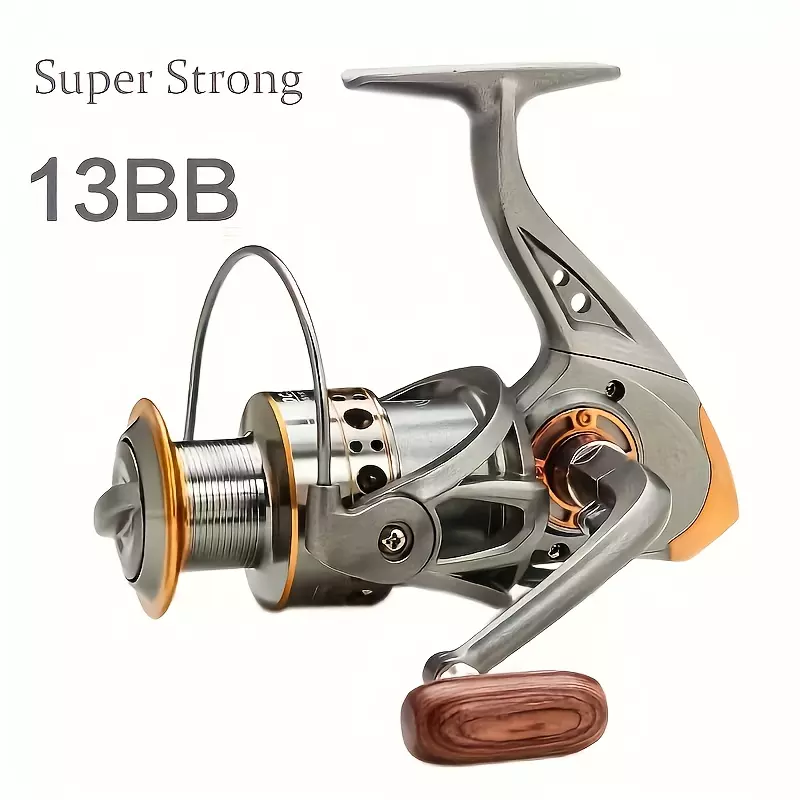 1pc 5:2:1 Speed Ratio Fishing Reel, 13BB Metal Spinning Reel With 22.05LB Resistance, Fishing Gear
