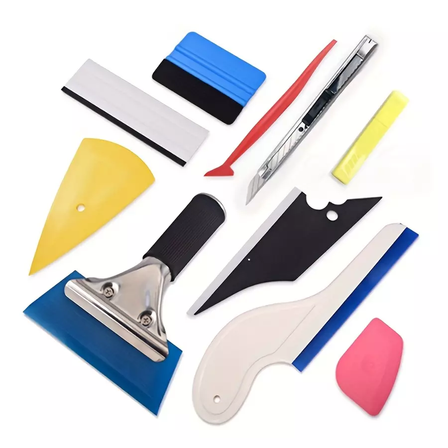 1Set Car Wrapping and Window Tinting Tool Kit Vinyl Squeegee Felt Scraper Vinyl Cutter w/Replacement Blades For Professional Car Wrapping