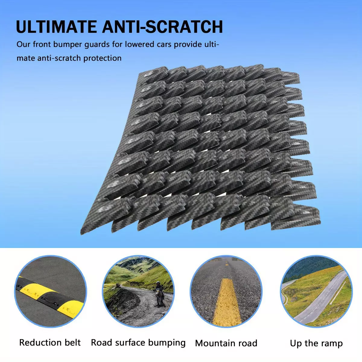 Universal Front Bumper Scrape Guard for Lowered Cars Front Bumper Scrape Guard