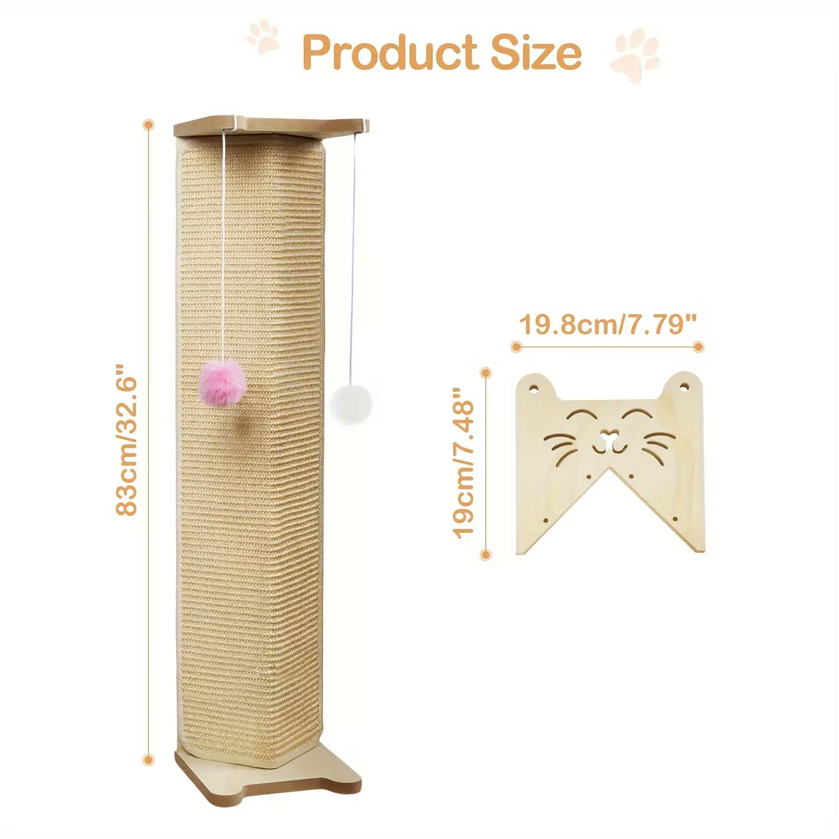 1pc Corner Cat Scratching Post With Hanging Ball