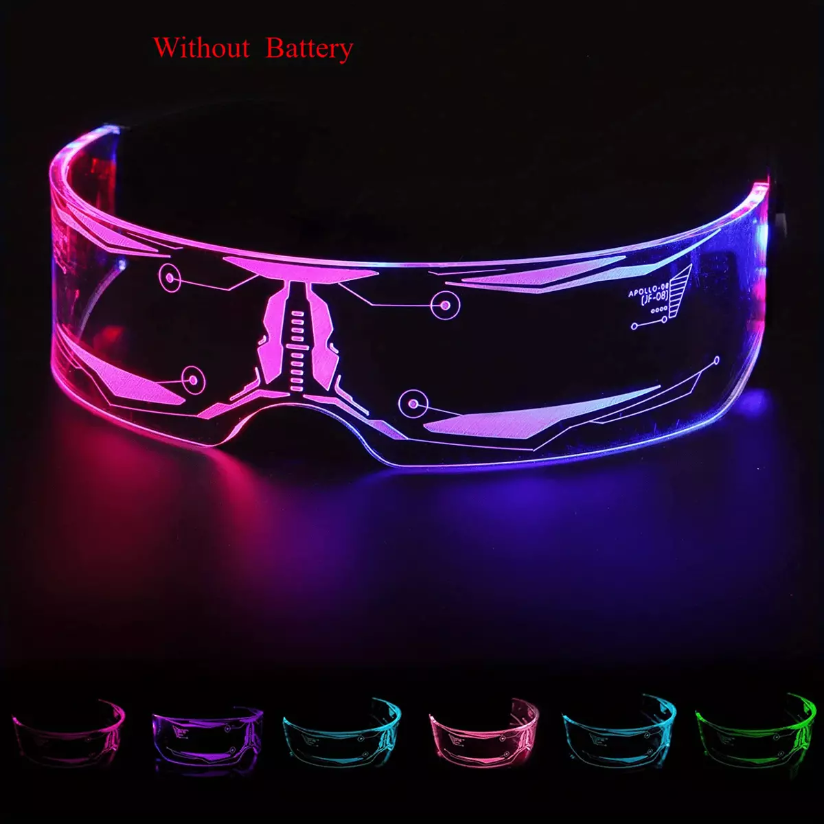 Cyberpunk Trendy Cool LED Sci-fi Glasses, Futuristic Glasses Toy, Bar Club Rave Decoration Glasses