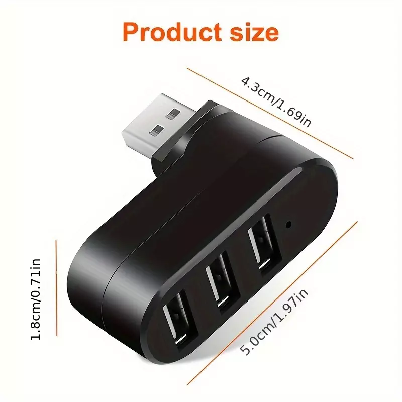 2.0 Rotating 3-port Hub-white
