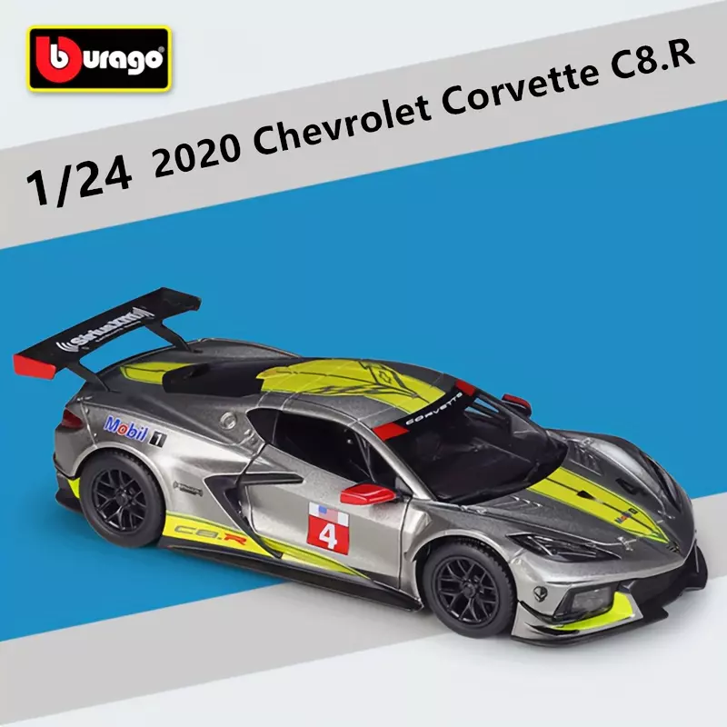 Burago 1:24 2020 C8.R Alloy Car Model Diecasts And Toy Vehicles Collect Car Toy, Boy Birthday Gifts