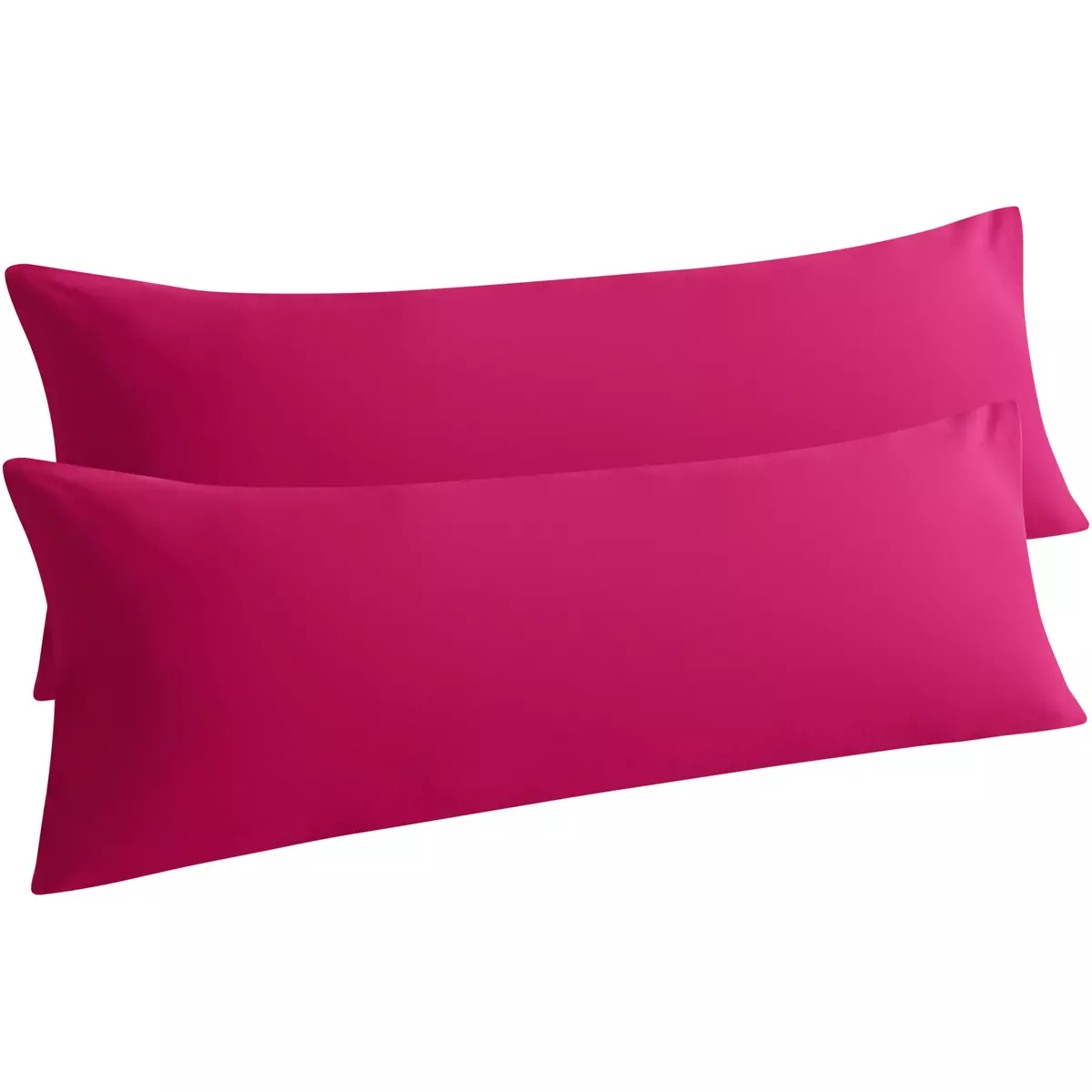2 Pack Body Brushed Microfiber 20x54 Pillow Cases-Light Grey