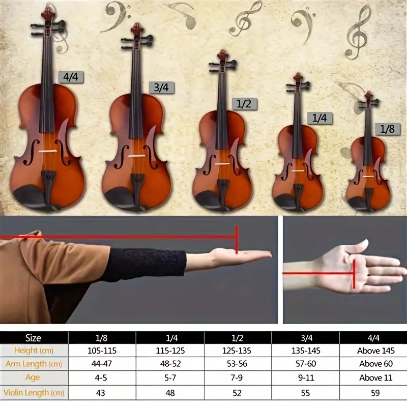 1/2 natural color violin + box + bow + rosin
