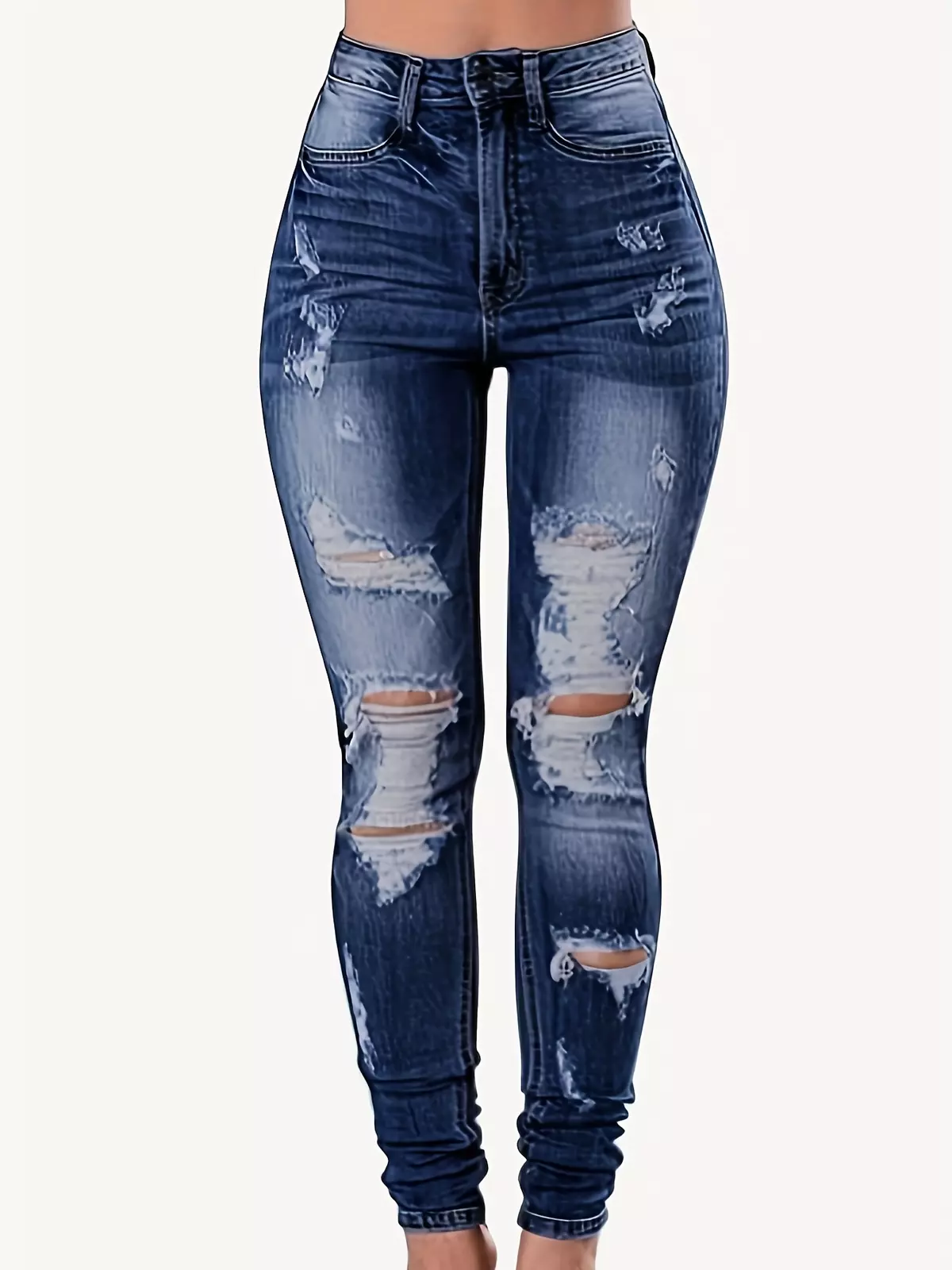 Women's High Waisted Jeans for Women Distressed Stretch Jeans for Women Ripped Butt Lift Jeans Denim Pants