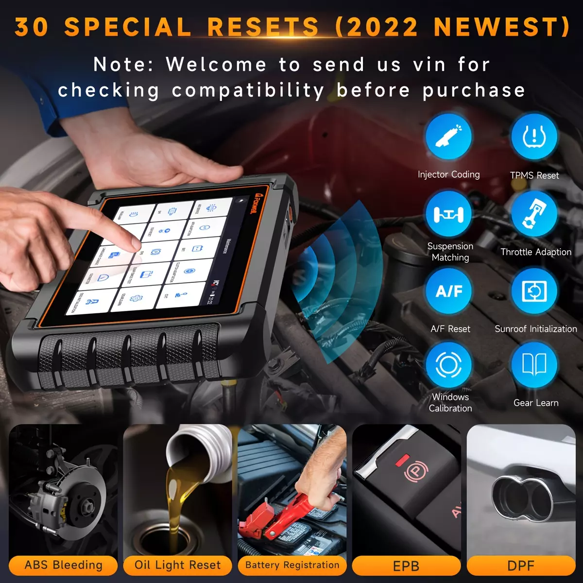 FOXWELL NT809BT OBD2 Car Diagnostic Tool Bi-Directional Test 30+ Resets Code Reader A/F Reset All System OBD 2 Scanner