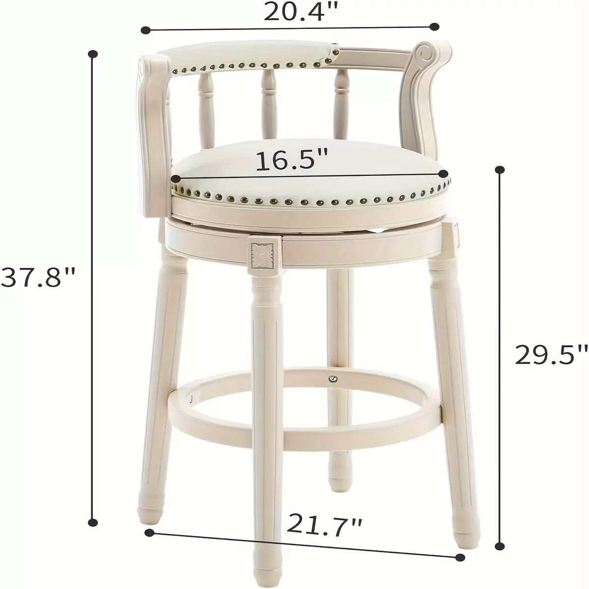 Seat Height 29.5'' Wooden Swivel Barstool 360 Degrees Swivel Barstools Chair-Brown