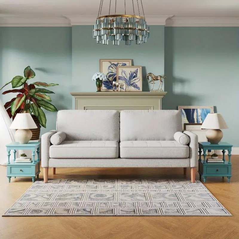 67.7'' 3 seater Sofa Couch for Living Room, Modern Sofa,Small Couches for Small Spaces,Upholstered 3-Seater Couch for Bedroom, Apartment, Home Office, Tool-Free Assembly,Beige