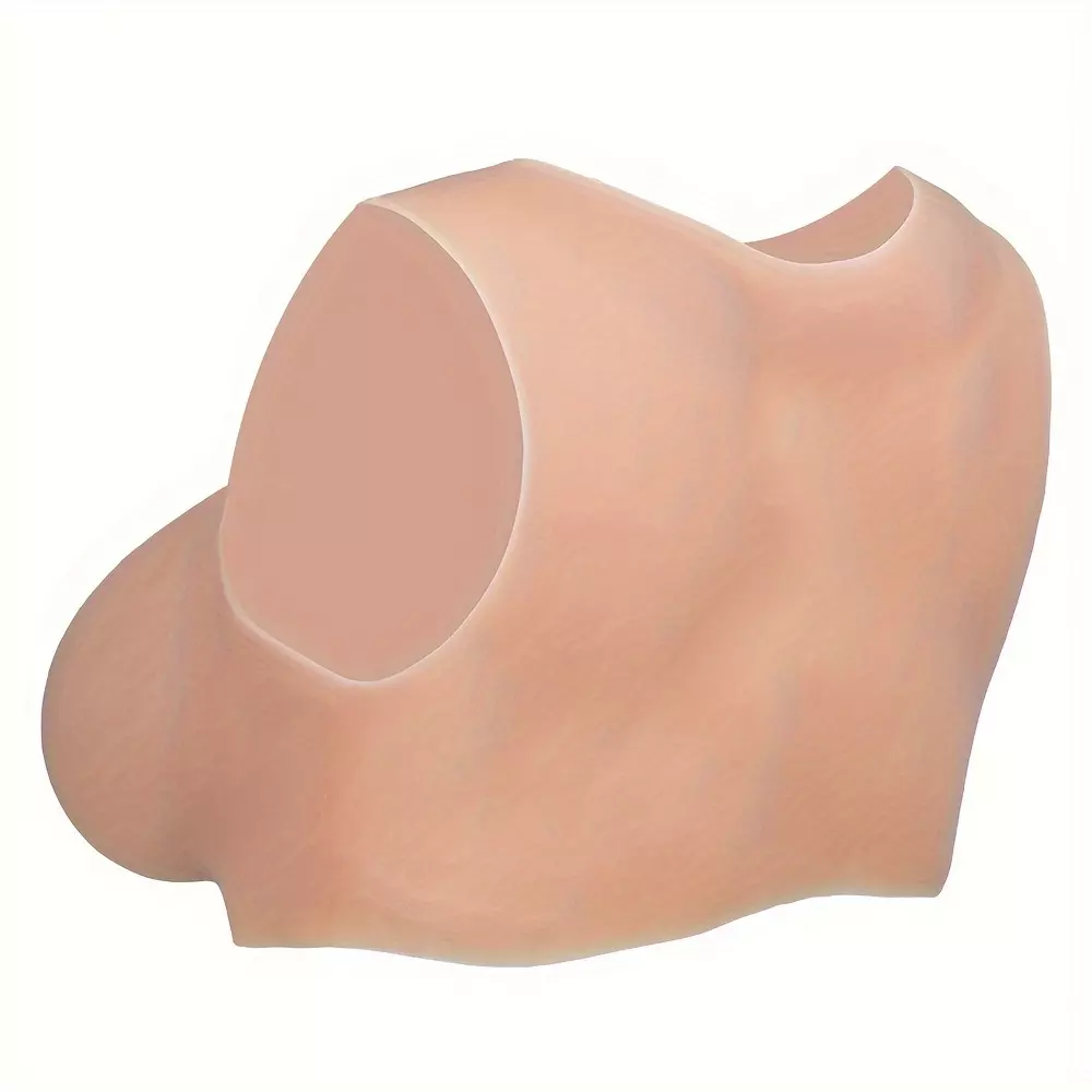 CUAIBB Fake Silicone Breast Forms Realistic Round Neck Fake Boobs Tits Shemale Transgender Cosplay Drag Queen Crossdresser Breastplates-Color 1