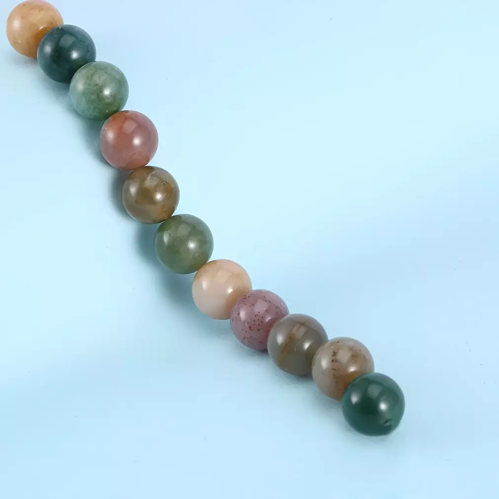 200pcs 10mm Indian Agate Beads Natural Gemstone Beads Round Loose Beads for Jewelry Making