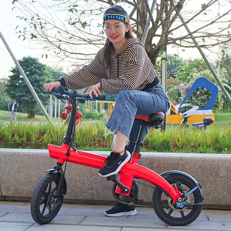 14in KIXIN Flying Fish Style H2 Micro Electric Bicycle Foldable Linear Design 36V 250W Motor Outdoor Waterproof High Quality Urban Commuting Youth Scooter-Black